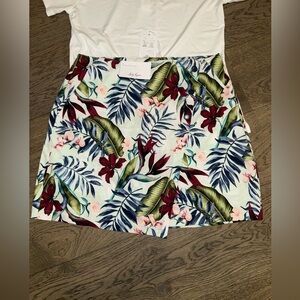 NWT Lady Hagen set- floral 16” skort and zipper polo, Medium/ 8